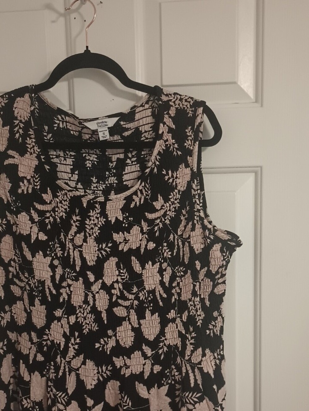 croft & barrow Black Maxi Dress with Light Pink Floral Pattern - Picture 5 of 7